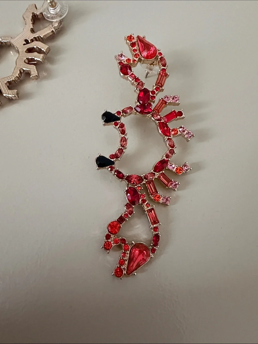 BaubleBar Multitone Red and Pink Crystal Drop Earrings